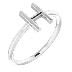 PLATINUM INITIAL H RING