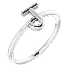 PLATINUM INITIAL J RING