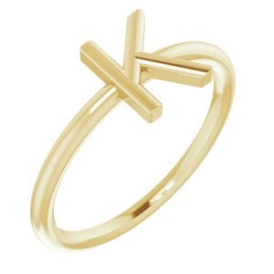 14K YELLOW INITIAL K RING
