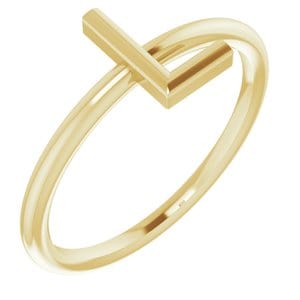 14K YELLOW INITIAL L RING