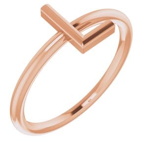 14K ROSE INITIAL L RING