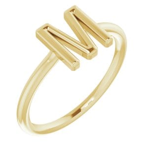 14K YELLOW INITIAL M RING