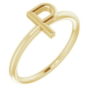 14K YELLOW INITIAL P RING