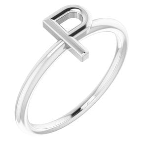 PLATINUM INITIAL P RING