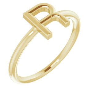 14K YELLOW INITIAL R RING