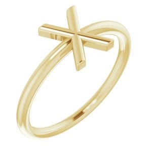 14K YELLOW INITIAL X RING
