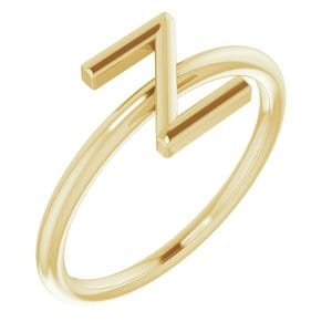 14K YELLOW INITIAL Z RING