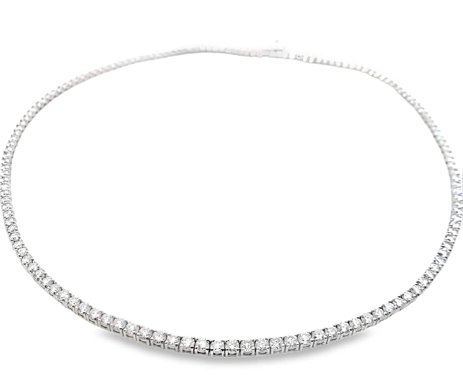 14KW 14.16CTW LG DIAMOND TENNIS NECKLACE  16"