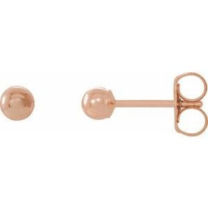 Earrings 14K Rose 3 mm Ball Earrings