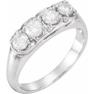 Rings Platinum 5/8 CTW Natural Diamond Four-Stone Anniversary Band