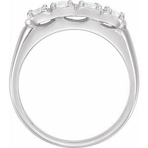 Rings Platinum 5/8 CTW Natural Diamond Four-Stone Anniversary Band