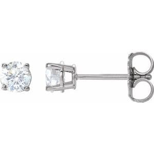 Earrings 14K White 1/2 CTW Natural Diamond Stud Earrings