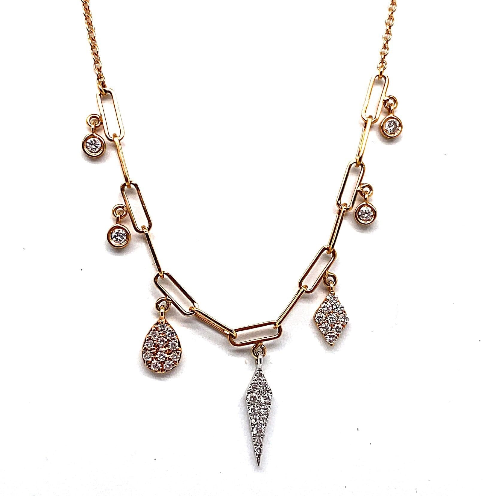 14K ROSE GOLD .27 CT TW DIAMOND NECKLACE