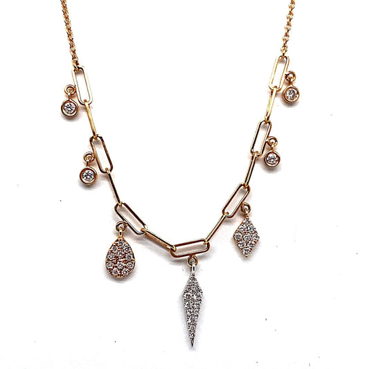 14K ROSE GOLD .27 CT TW DIAMOND NECKLACE