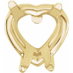 Settings 14K Yellow 5 mm  Heart 4-Prong Earring Setting