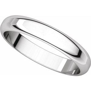 Rings 18K White 3.5 mm Half Round Band Size 11