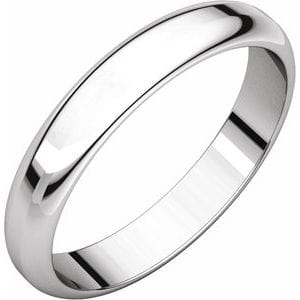 Rings 18K White 3.5 mm Half Round Band Size 11