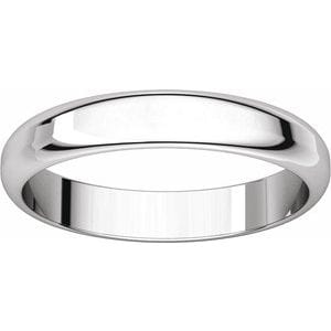 Rings 18K White 3.5 mm Half Round Band Size 11