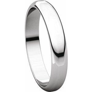 Rings 18K White 3.5 mm Half Round Band Size 11