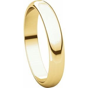 Rings 14K Yellow 3.5 mm Half Round Band Size 4.5
