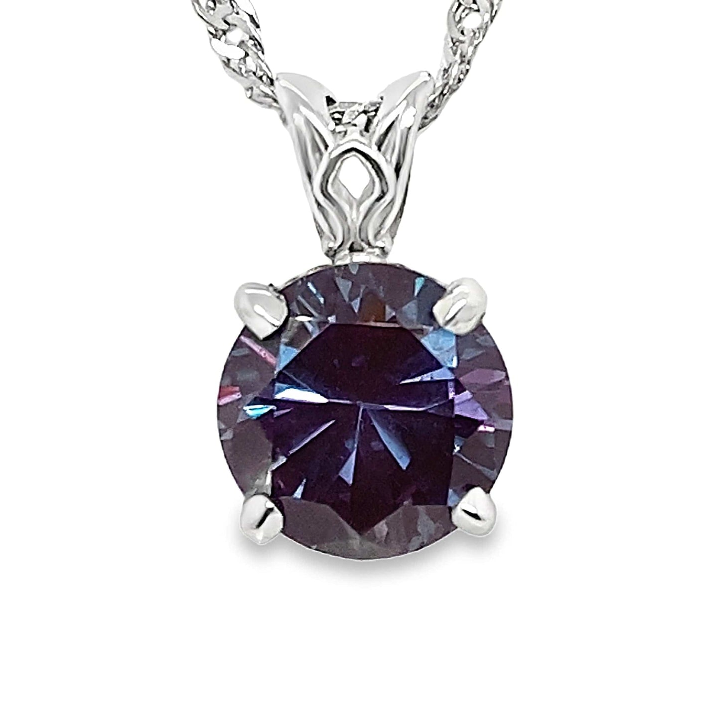 18KW 9MM ALEXANDRITE PENDANT WITH 14KY ACCENTS