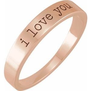 14K ROSE I LOVE YOU STACKABLE RING