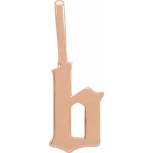 14K ROSE GOTHIC INITIAL B CHARM/PENDANT