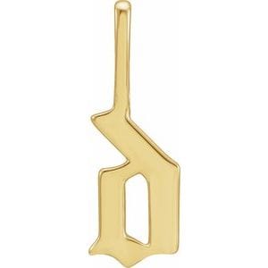 14K YELLOW GOTHIC INITIAL D CHARM/PENDANT