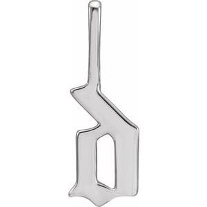 14K WHITE GOTHIC INITIAL D CHARM/PENDANT