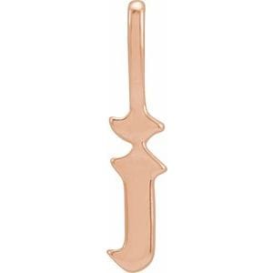 14K ROSE GOTHIC INITIAL I CHARM/PENDANT