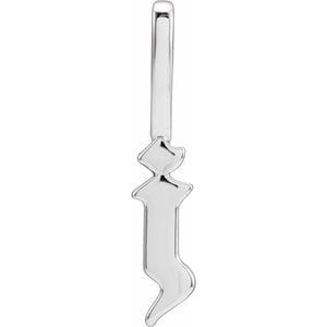 14K WHITE GOTHIC INITIAL J CHARM/PENDANT