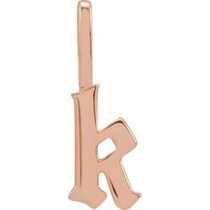14K ROSE GOTHIC INITIAL K CHARM/PENDANT