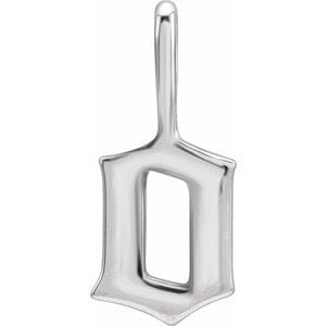 14K WHITE GOTHIC INITIAL O CHARM/PENDANT