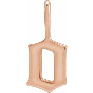 14K ROSE GOTHIC INITIAL O CHARM/PENDANT