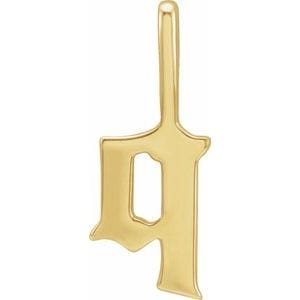 14K YELLOW GOTHIC INITIAL Q CHARM/PENDANT