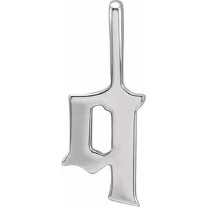 14K WHITE GOTHIC INITIAL Q CHARM/PENDANT