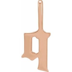 14K ROSE GOTHIC INITIAL Q CHARM/PENDANT