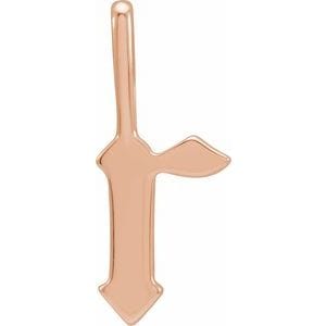 14K ROSE GOTHIC INITIAL R CHARM/PENDANT