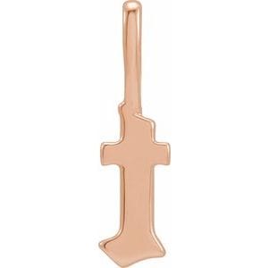 14K ROSE GOTHIC INITIAL T CHARM/PENDANT