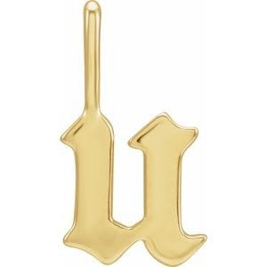 14K YELLOW GOTHIC INITIAL U CHARM/PENDANT