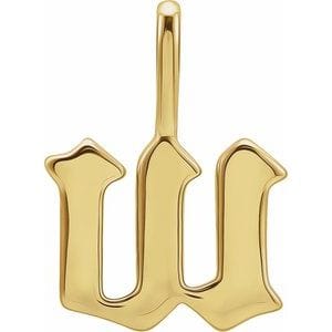 14K YELLOW GOTHIC INITIAL W CHARM/PENDANT