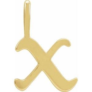 14K YELLOW GOTHIC INITIAL X CHARM/PENDANT