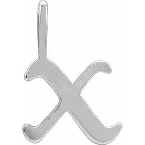 14K WHITE GOTHIC INITIAL X CHARM/PENDANT
