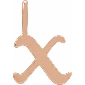 14K ROSE GOTHIC INITIAL X CHARM/PENDANT