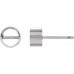 Earrings 14K White 5.2 mm Round Bezel-Set Earring Mounting