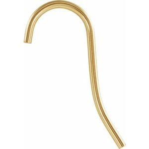 Earring Components 14K Yellow 16 mm Bishop Hook Ear Wire