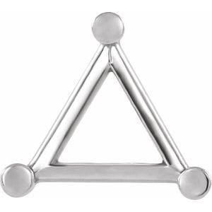 Settings 14K White 9 mm Triangle 3-Prong Basket Setting