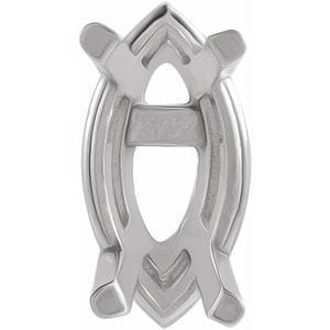 Settings 14K White 12x6 mm Marquise 4-Prong Lightweight Earring Setting