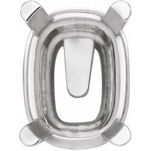 Settings Platinum 7x5 mm Elongated Cushion 4-Prong Basket Earring Setting