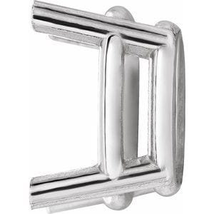 Settings Platinum 7x5 mm Elongated Cushion 4-Prong Basket Earring Setting